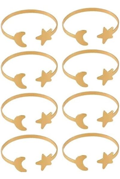 Paporich 8 Piece Napkin Rings, Metal Gold Napkin Holder Table Napkin Rings fo...