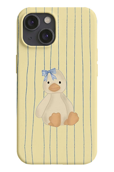 farifra iPhone 13/14 Uyumlu Desenli Silikon Lansman Telefon Kılıfı -K755krem.png