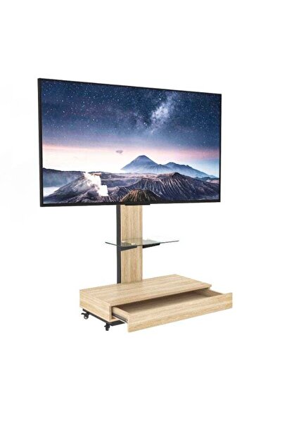 COOLHAWK حامل تلفزيون متحرك مع درج تخزين لشاشات LCD وLED وOLED من 32 إلى 75 ب...