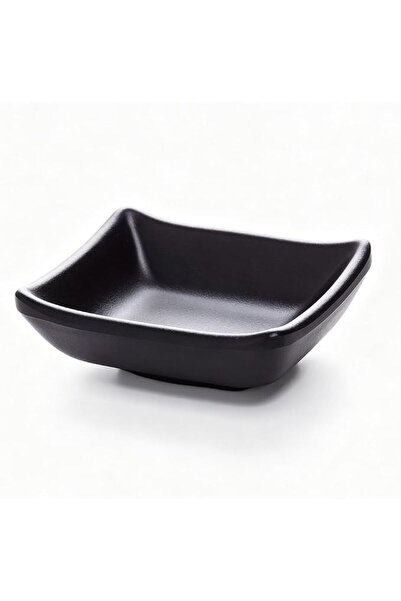 Sweet seven Sleek Square Sauce Dish, Modern Black Condiment Bowl for Dining T...
