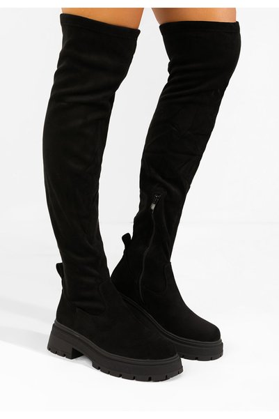 B T Shoes Γυναικείες μακριές μπότες Σιριέλια μαύρες