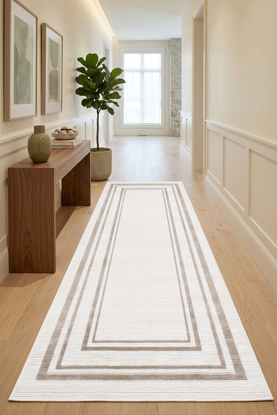 West Home Makinede Yıkanabilir Kaymaz Taban Leke Tutmaz Dijital Salon Mutfak Balkon Halısı ve Yolluk