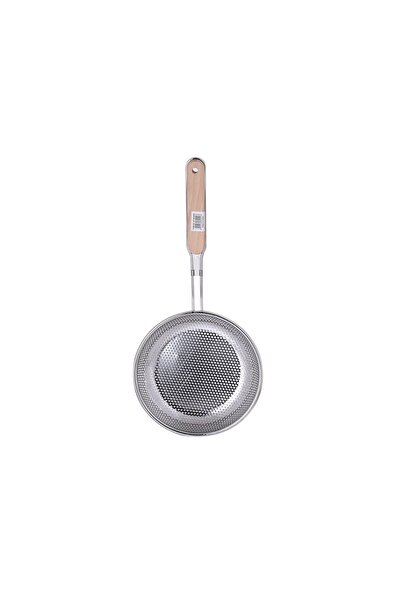 Generic مصفاة من الفولاذ المقاوم للصدأ بمقبض خشبي 18 سم AF500495