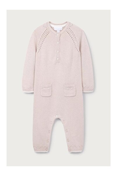 THE WHITE COMPANY Cashmere Blend Openwork Knitted Baby Girl Romper
