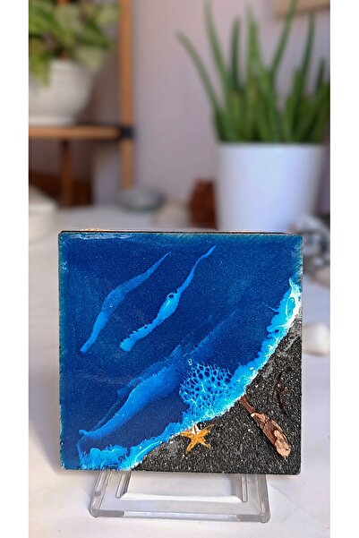 Epoksi deniz temalı mini tablo