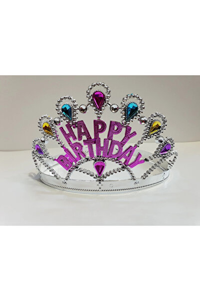 Lovesta Home Silver color happy birthday written birthday crown 60 cm