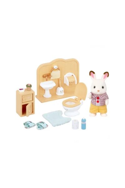 SYLVANIAN FAMILIES Çikolata Kulaklı Tavşan Tuvalet Eğitim Seti 5015