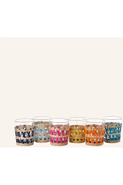 Pols Potten Drinking Glass Set with Colorful Straw Covers