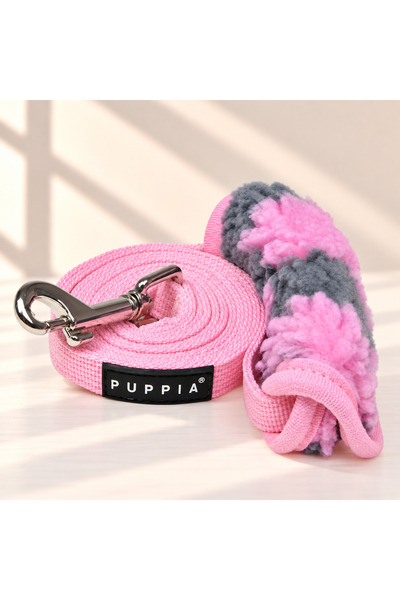puppia Köpek Gezdirme Kayışı – Pembe Çiçekli Peluş
