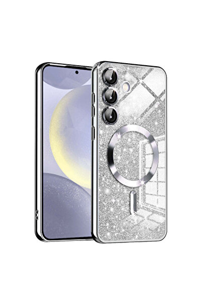 Techsuit Husă pentru Samsung Galaxy S24, Lux Glitter MagSafe, argintiu - argi...