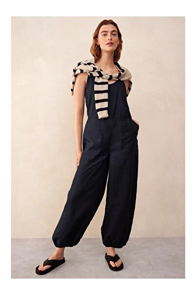 THE WHITE COMPANY Linen Crew Neck Linen Women's Jumpsuit