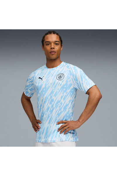Puma Men Sportswear Fit Short Sleeve MCFC Training Jersey, Multicolor