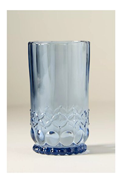 Anthropologie Savannah Cut Patterned Soda Glass Tumbler Set of 4