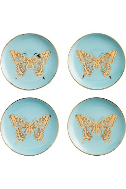 Jonathan Adler Mariposa Coasters – Porcelain with Gold Butterfly Detail