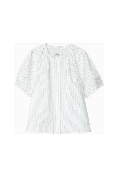 3.1 Phillip Lim قميص نسائي بتصميم أكمام مخططة