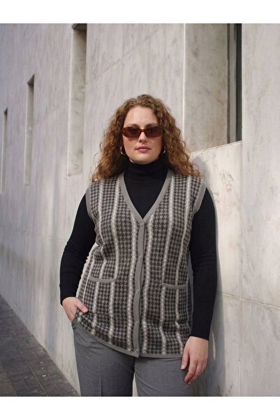onno style women Plus Size Woolly Pigeon Feather Pattern Colorful Steel Knitt...