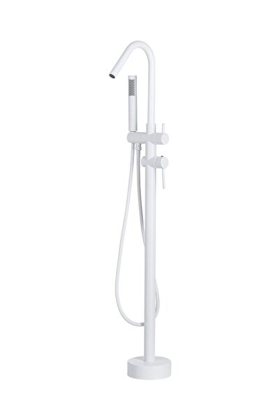 BELIANI Victoria Free Standing Tub Faucet with Handheld Shower Head, Brass Bo...