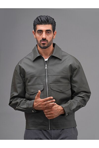 Cep Detaylı Oversize Erkek Ceket