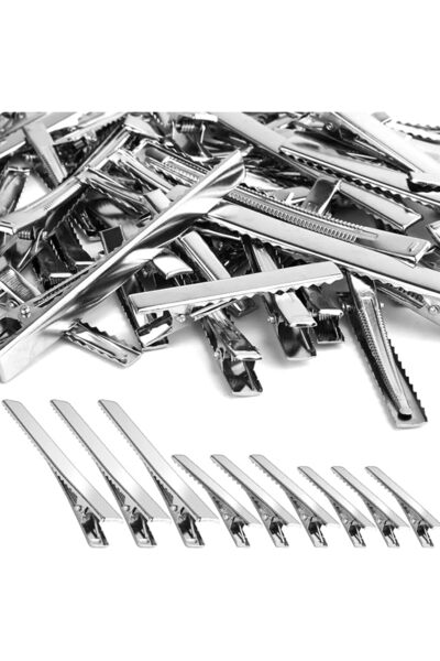 PHSZZ 70 Pcs Alligator Hair Clips, 3 Sizes Oversized Metal Silver Hair Bow Cl...