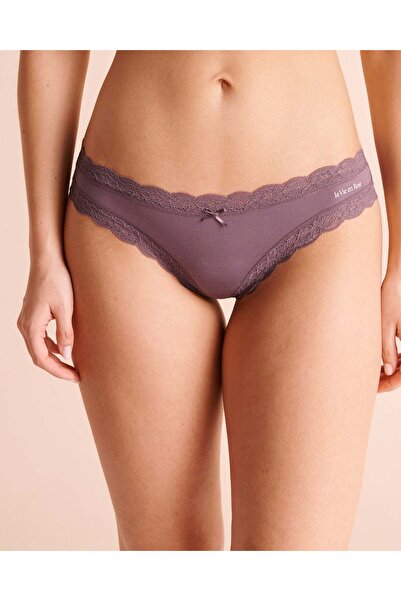 La Vie en Rose Cotton and Lace Trim Cheeky Panty