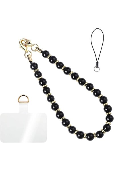 GENERAL Marble Beaded Phone Wrist Strap, Detachable Phone Bracelet Lanyard wi...