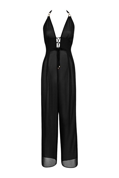 Aubade Beach Walk Jumpsuit, Deep Neckline, Gold Detail, Stylish Design