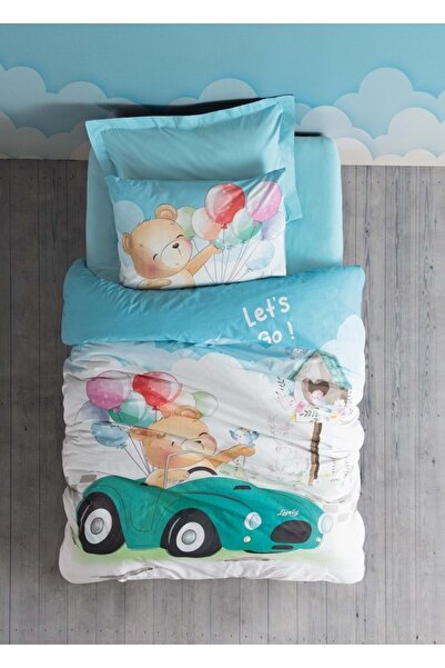 Cotton Box Rf Junior -Buddy Blue- Single Duvet Cover Set with Elastic Sheets