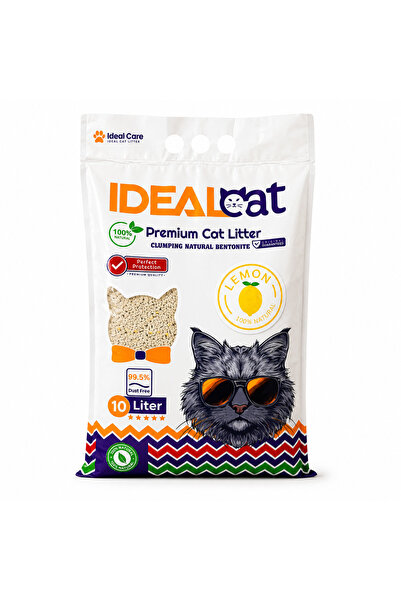 IdealCat IDEAL Cat Natural Bentonite Clumping Cat Litter, Lemon, 10 L, 8.10 kg