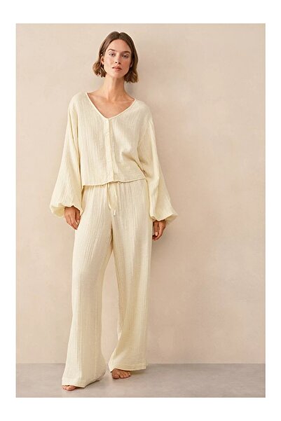 THE WHITE COMPANY Organic Double Layer Cotton Boho Women's Pajama Set
