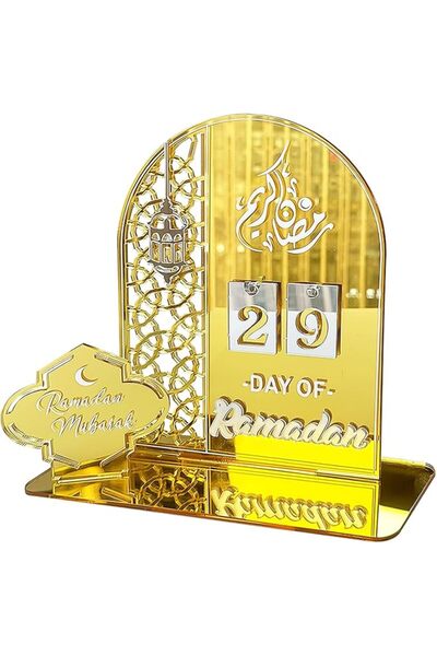 ZERIFAM تقويم رمضان، تقويم عد تنازلي أكريليك للعيد مبارك قابل للتزيين بنفسك، ...