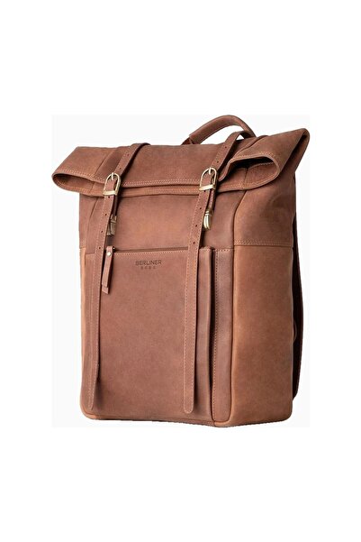 Berliner Bags Lille Unisex Leather Rolltop 15 Inch Laptop Backpack