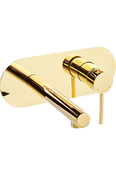 BELIANI Clavijo Wall Mounted Sink Faucet, Single Handle, Brass Body