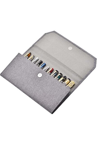 erofa 12 Fountain Pen Case Grey Organizer Pouch Portfolio Waterproof Canvas P...