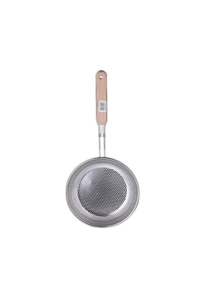 Generic مصفاة من الفولاذ المقاوم للصدأ بمقبض خشبي 19 سم AF500496