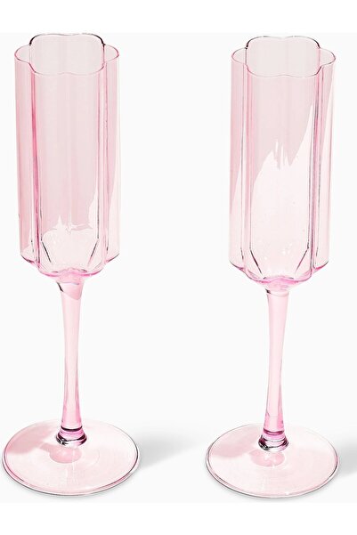Fazeek Wave Handmade Set of 2 Glass Goblets