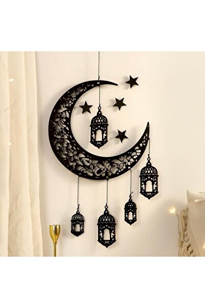 Artilady زينة رمضان، 6 قطع زينة العيد، قلادة خشبية مبتكرة بتصميم عيد مبارك، س...