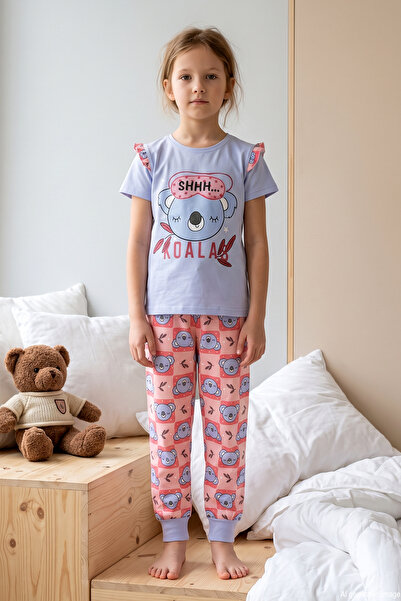 REMSA Kurzärmliges, bedrucktes Pyjama-Set aus gekämmter Baumwolle für Mädchen...