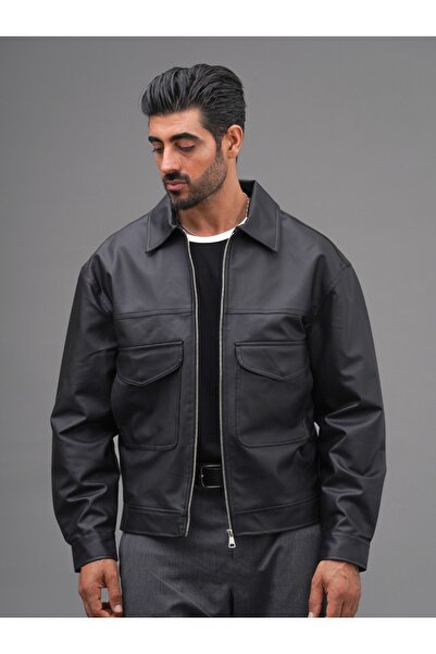 Cep Detaylı Oversize Erkek Ceket