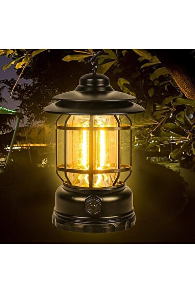 ZLH HITY فانوس تخييم LED بتصميم عتيق قابل لإعادة الشحن، إضاءة دافئة قابلة للت...