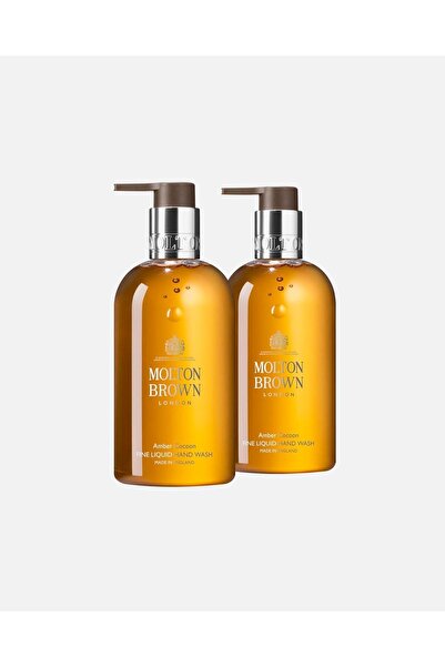 Molton Brown Amber Cocoon 2-Pack Liquid Hand Soap Set Aromatic Vetiver Guajak...
