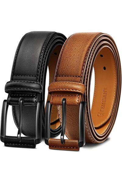 GENERAL KEMISANT Men Belt 2Pack – Genuine Leather Belt for Men Dress Casual G...