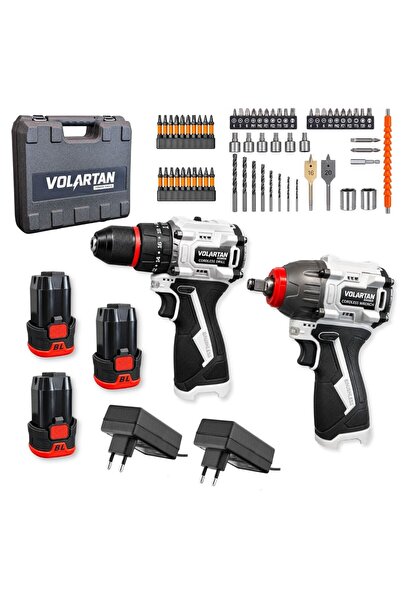 VOLARTAN Delta VTH-2002 2’li Akülü El Aleti Seti (Darbeli Matkap + Somun Sıkm...