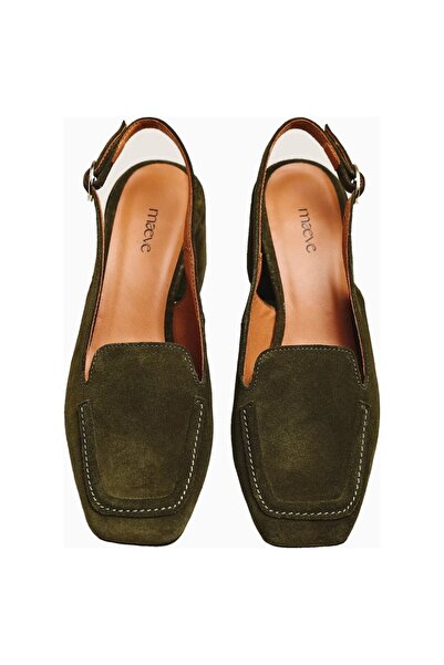 Anthropologie Maeve Leather Slingback Loafer Thick Heeled Shoes