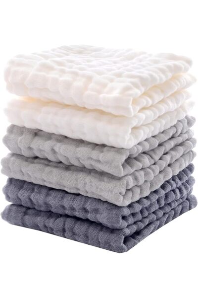 MUKIN Baby Muslin Washcloths - Soft Face Cloths for Newborn, Absorbent Bath F...