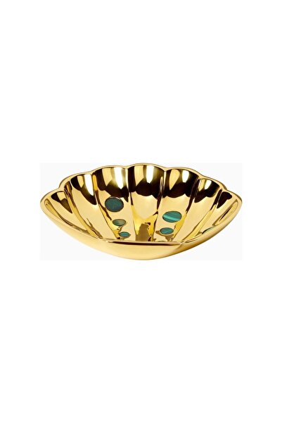 Jonathan Adler Clam Shell Malachite Stone Handcrafted Decorative Tray