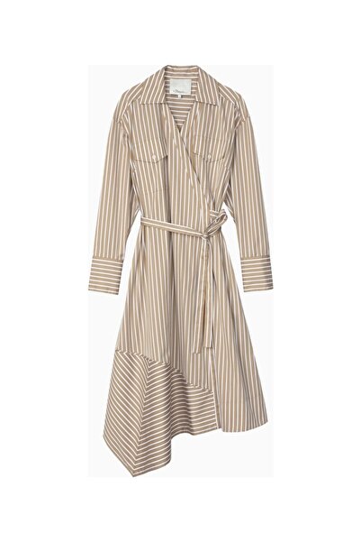 3.1 Phillip Lim Striped Poplin Wrap Midi Women's Shirt Dress