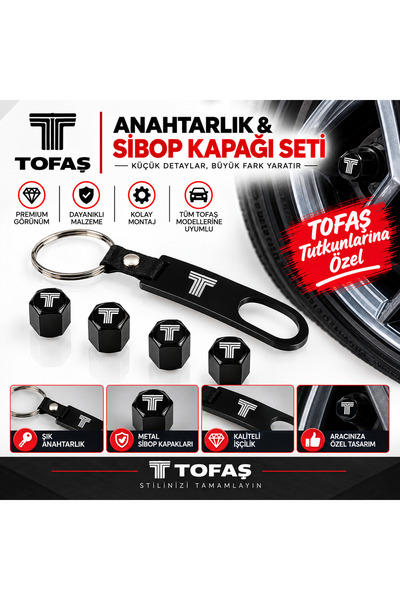 Sviesa Anahtarlık ve Sibop Kapağı Seti 4'lü Metal Araç Aksesuarı