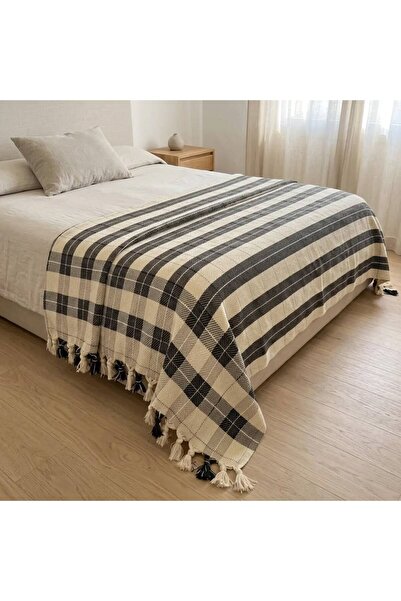 CESSTORE 100% Cotton Karatezgah Woven Double Pike, Bedspread 200X240 cm Tufte...