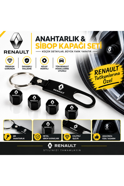 Sviesa Anahtarlık ve Sibop Kapağı Seti 4'lü Metal Araç Aksesuarı