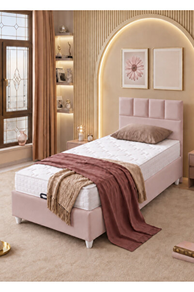 Setay Baza Seti, Monaco Tek Kişilik Baza Başlık Maxi Yatak Seti - 100x200 cm